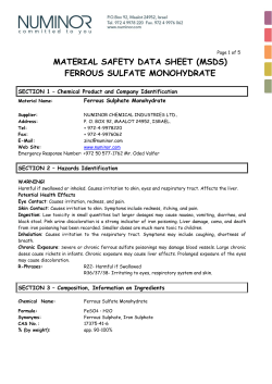 material safety data sheet (msds) ferrous sulfate