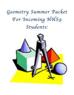 HHS9 Geometry Summer Packet