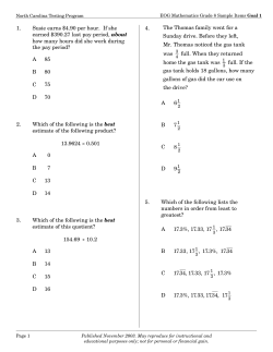 Grade 8 Mathematics Goal 1 - North Carolina Public Schools