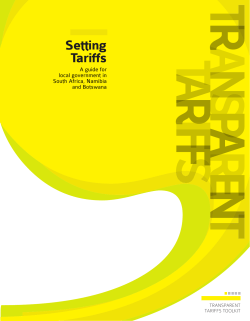 Setting Tariffs - Western Cape Government