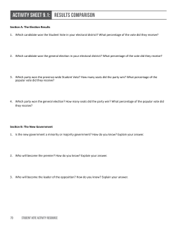 ACTIVITY SHEET 9.1: Results Comparison