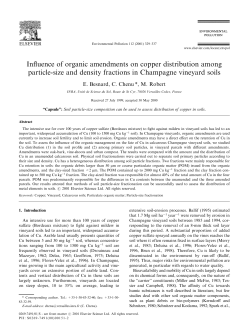 Influence of organic amendments on copper distribution among