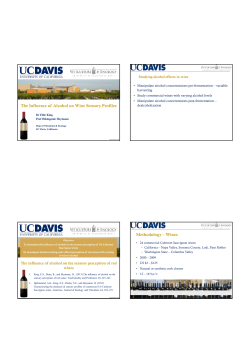 The Influence of Alcohol on Wine Sensory Profiles Methodology