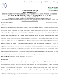 relationship between lifestyle and osteoporosis in women referred to
