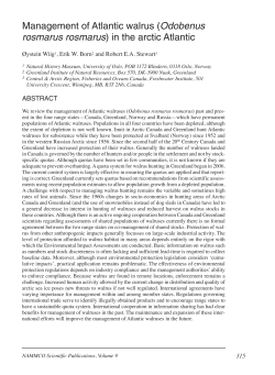 Management of Atlantic walrus (Odobenus rosmarus rosmarus) in