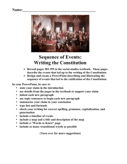Sequence of Events: Writing the Constitution