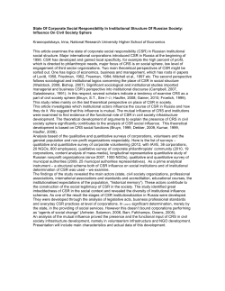 State Of Corporate Social Responsibility In Institutional Structure Of
