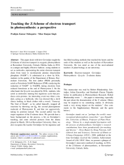 Teaching the Z-Scheme of electron transport in photosynthesis: a