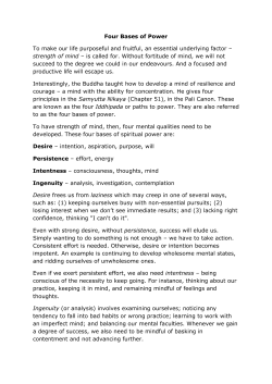 Four Bases of Power To make our life purposeful and fruitful, an