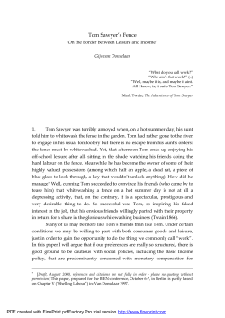 Tom Sawyer`s Fence - Basic Income Earth Network