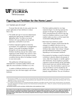 Figuring out Fertilizer for the Home Lawn1