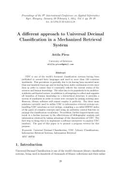 A different approach to Universal Decimal