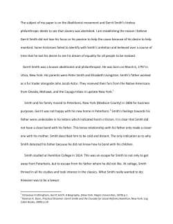 The subject of my paper is on the Abolitionist