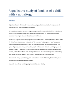 A qualitative study of families of a child with a nut allergy