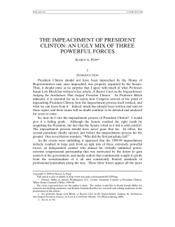 The Impeachment of President Clinton: An Ugly Mix of Three