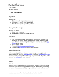 Linear Inequalities