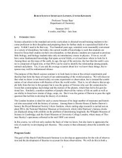 Professor Tomas Baer Department of Chemistry Summer 2012 6