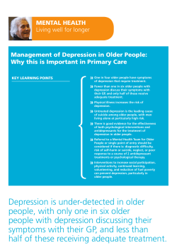 Management of Depression in Older People