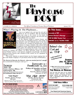 February 10, 2013 - Tacoma Musical Playhouse