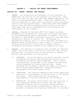 CHAPTER 5 - SPECIAL USE PERMIT REQUIREMENTS SECTION