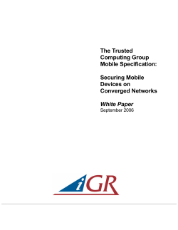 The Trusted Computing Group Mobile Specification: Securing