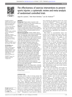 The effectiveness of exercise interventions to prevent sports injuries