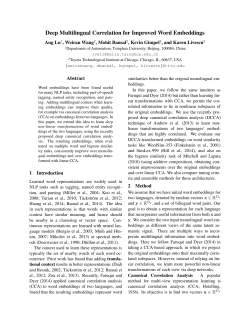 Deep Multilingual Correlation for Improved Word Embeddings