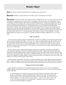 Should I Obey? - Catholics United for the Faith