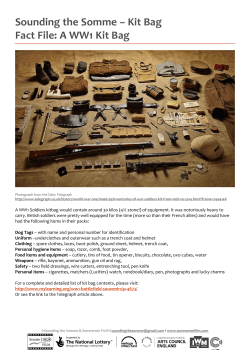 Sounding the Somme &ndash; Kit Bag Fact File: A WW1 Kit Bag