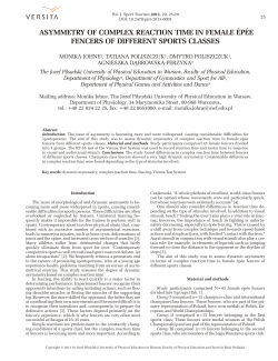 asymmetry of complex reaction time in female &eacute;p&eacute;e