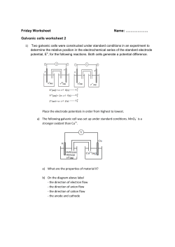 Galvanic cells worksheet 2