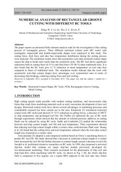 NUMERICAL ANALYSIS OF RECTANGULAR GROOVE CUTTING