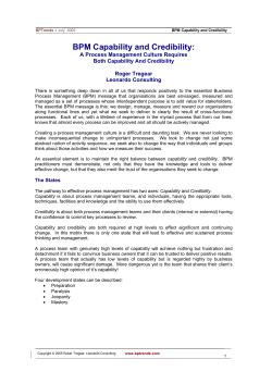 BPM Capability and Credibility