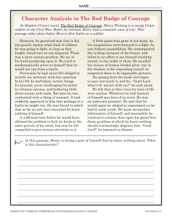 Character Analysis in The Red Badge of Courage