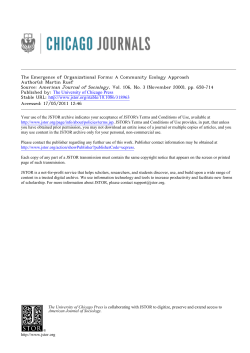 The Emergence of Organizational Forms: A Community Ecology