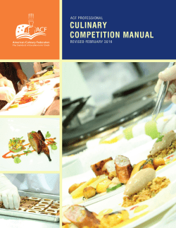 Culinary Competition manual - American Culinary Federation