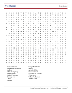 Union Soldier Word Search
