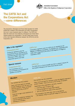 The CATSI Act and the Corporations Act&mdash;some differences (A4