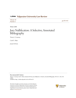 Jury Nullification: A Selective, Annotated Bibliography