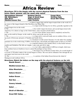 to Africa Quiz Review Sheet.