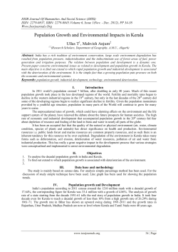 Population Growth and Environmental Impacts in Kerala
