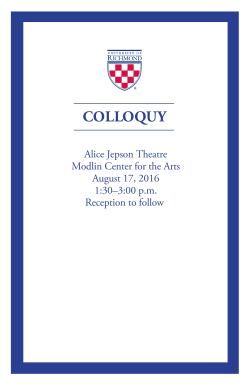 Colloquy Program - Office of the Provost