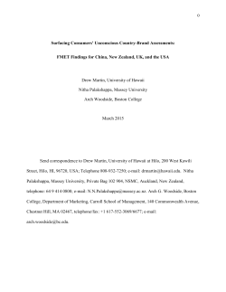 FMET Findings for China, New Zealand, UK, and