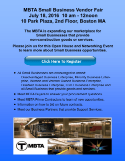MBTA Small Business Vendor Fair Flyer