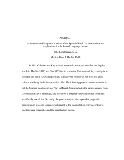 ABSTRACT A Semantic and Pragmatic Analysis of the Spanish