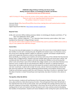 ENWR106 College Writing II - Montclair State University