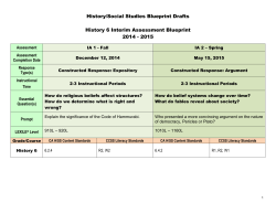 History/Social Studies Blueprint Drafts History 6 Interim Assessment