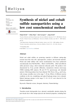 Synthesis of nickel and cobalt sulfide nanoparticles using
