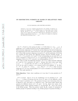 ON RESTRICTING SUBSETS OF BASES IN RELATIVELY FREE