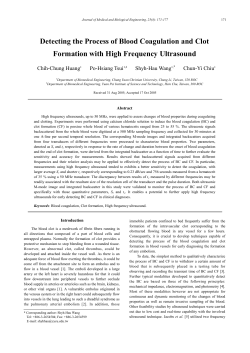 Detecting the Process of Blood Coagulation and Clot Formation with